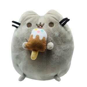 Pusheen Plush Gray Cat Holding Ice Cream 9” Stuffed Animal 2024 Toy